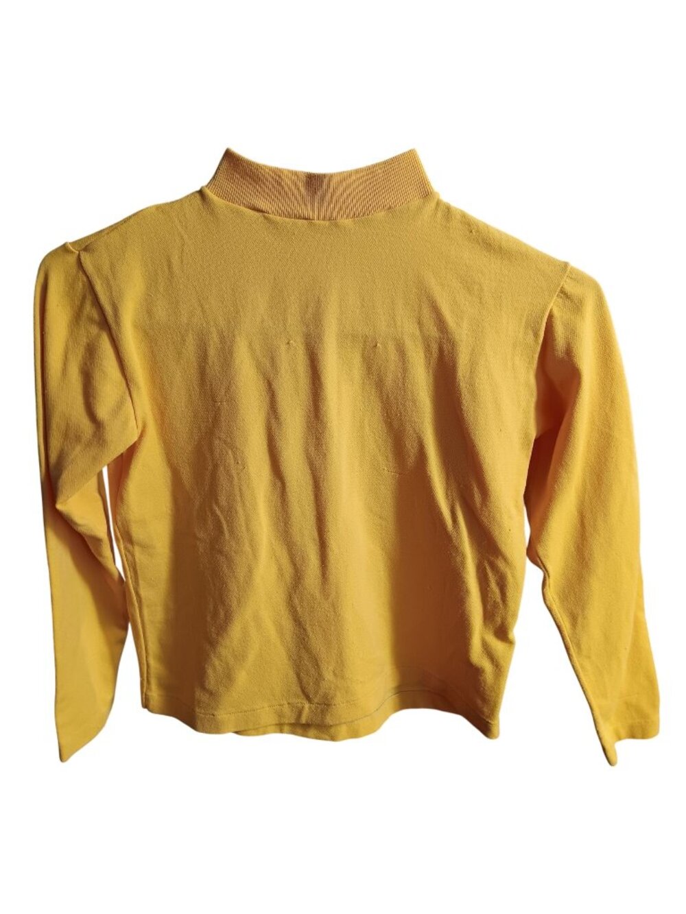 True Vintage Yellow Girls 10 Sears 1970's Long-Sleeve Mock Turtleneck Top